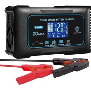 20 Amp Lithium Battery Charger, 12V and 24V Lifepo4,Lead-Acid(AGM/Gel/SLA..)